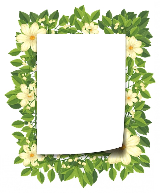 Beautiful flower frame template