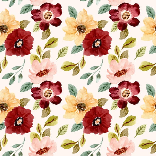 아름 다운 꽃밭 수채화 원활한 패턴