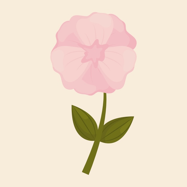 Vector beautiful flower icon over white background