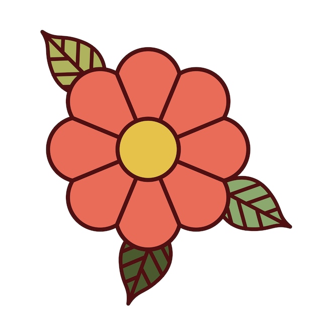 beautiful flower isolated icon design