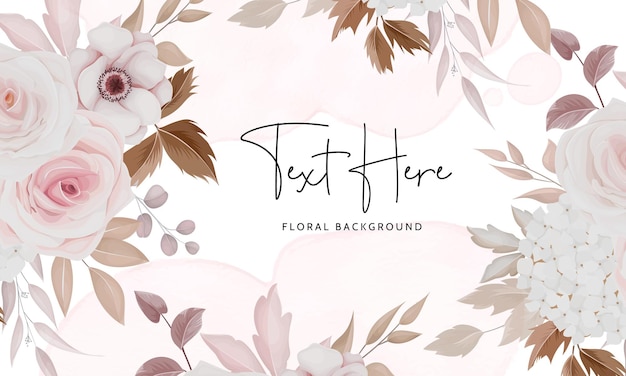 beautiful flower and leaves background design