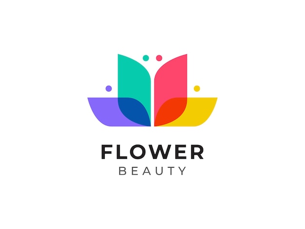 Beautiful flower logo design concept