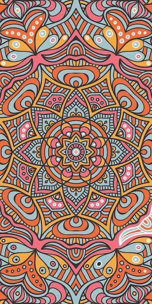 Bellissime illustrazioni di fiori e mandala