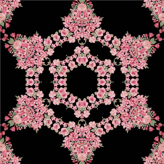 Bellissimo fiore mandala caleidoscopio design sfondo