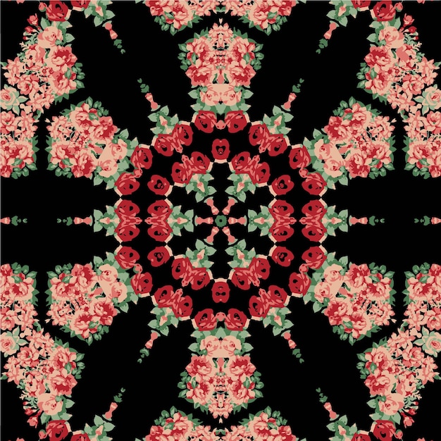 Vector beautiful flower mandala kaleidoscope design background