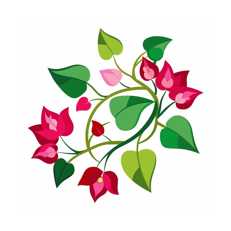 Vector beautiful flower minimalist floral vector illustration