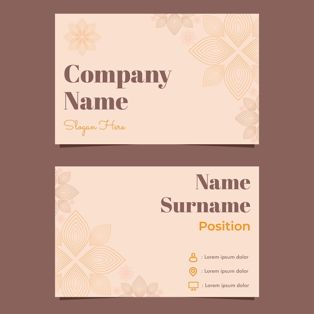 Beautiful flower petals business card template