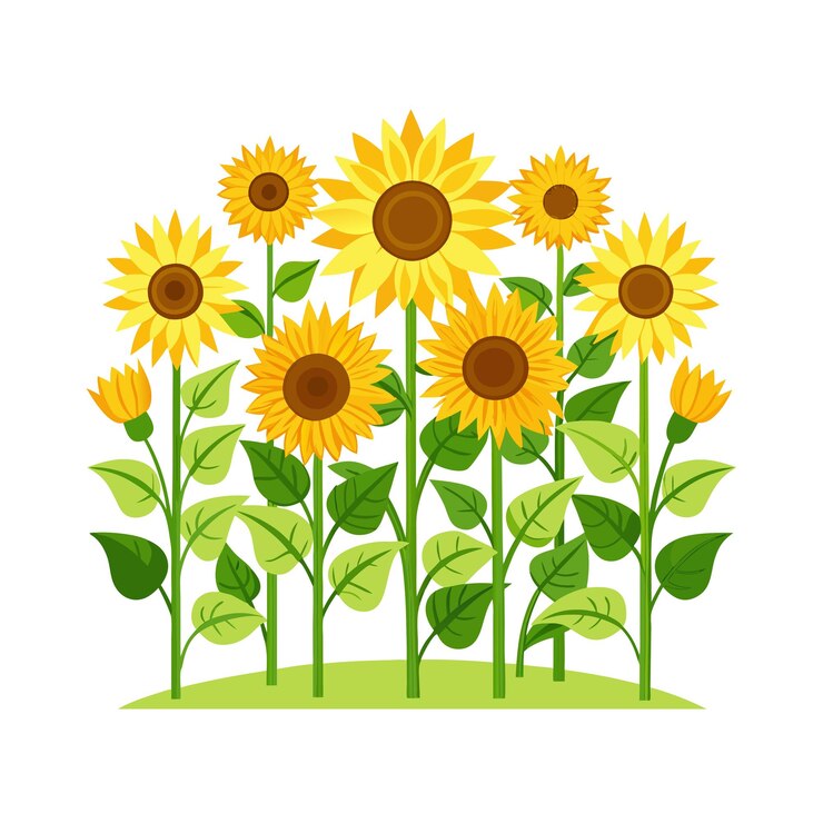 美しい花の植物 庭のフラットスタイルのベクトルイラスト