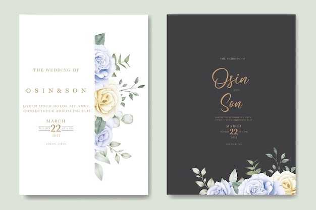 Beautiful Flower Rose Wedding Invitation card