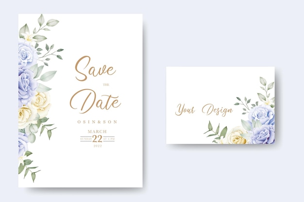 Beautiful Flower Rose Wedding Invitation card