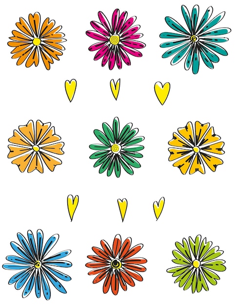 Vector beautiful flower set a springtime