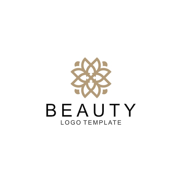beautiful flower, simple elegant luxury floral logo design for beauty spa cosmetic nature