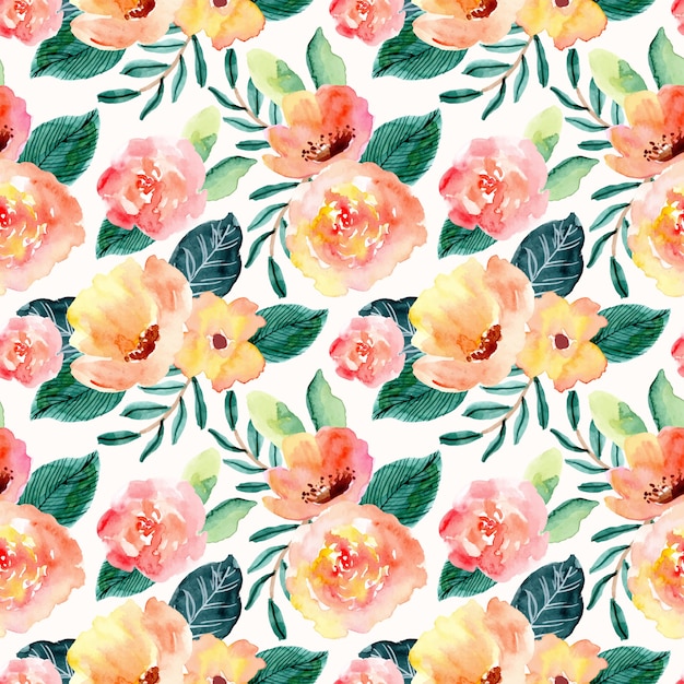 beautiful flower watercolor seamless pattern