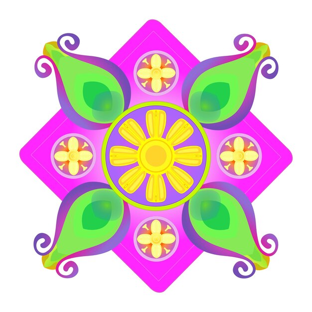 Vector beautiful flower with curve and circle design vector art cloth designs featuring beautiful flowers