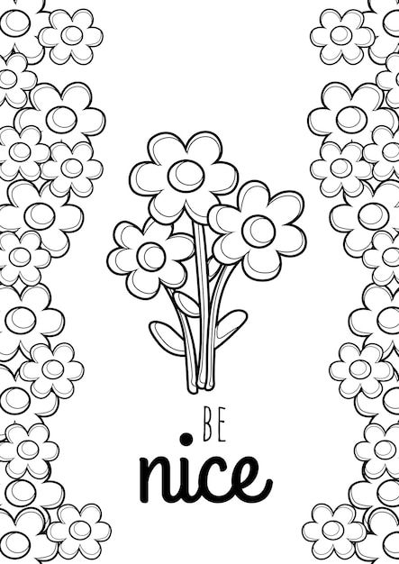 Beautiful Flowers Act of Love Valentine Coloring Pages for Kids and Adult