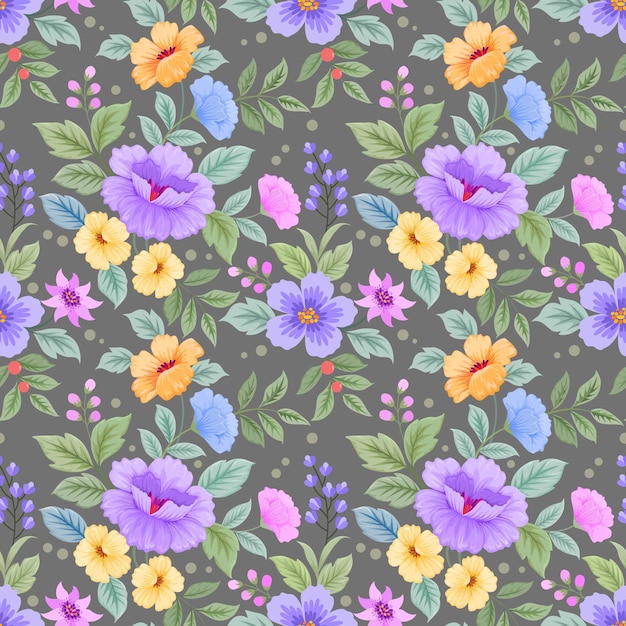 Vector beautiful flowers design seamless pattern can be used for fabric textile wallpaper