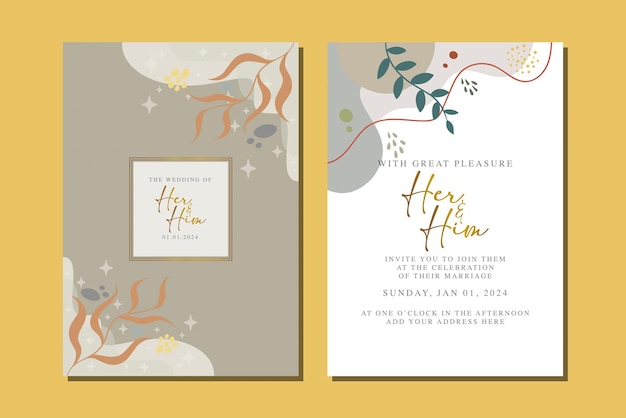 Beautiful flowers wedding invitation card