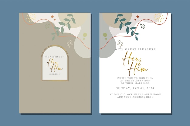 beautiful flowers wedding invitation card