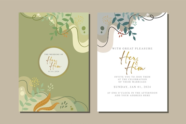 beautiful flowers wedding invitation card