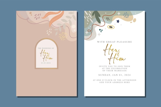 Beautiful flowers wedding invitation card