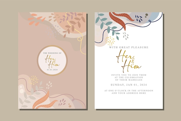 beautiful flowers wedding invitation card