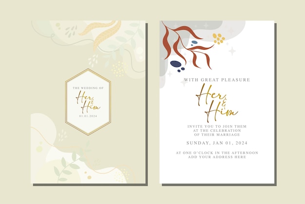 beautiful flowers wedding invitation card