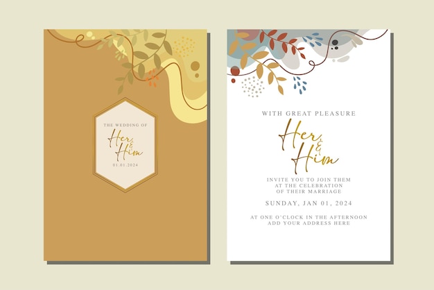 Beautiful flowers wedding invitation card