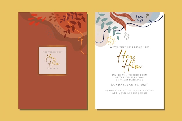 beautiful flowers wedding invitation card