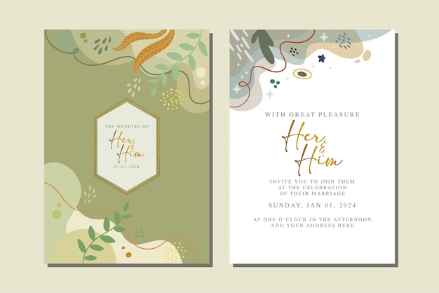 beautiful flowers wedding invitation card