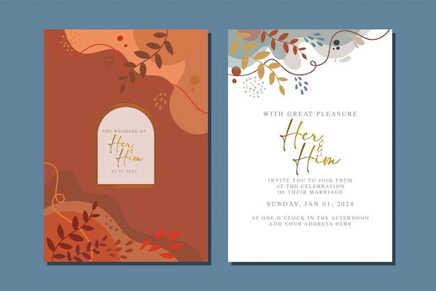 Beautiful flowers wedding invitation card