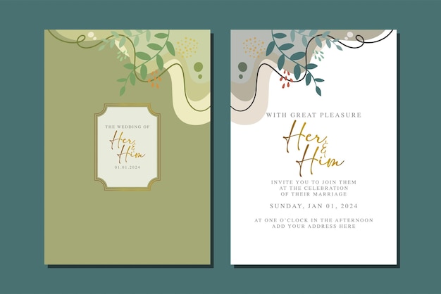 beautiful flowers wedding invitation card