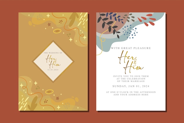 Beautiful flowers wedding invitation card