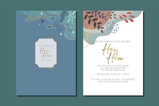 beautiful flowers wedding invitation card