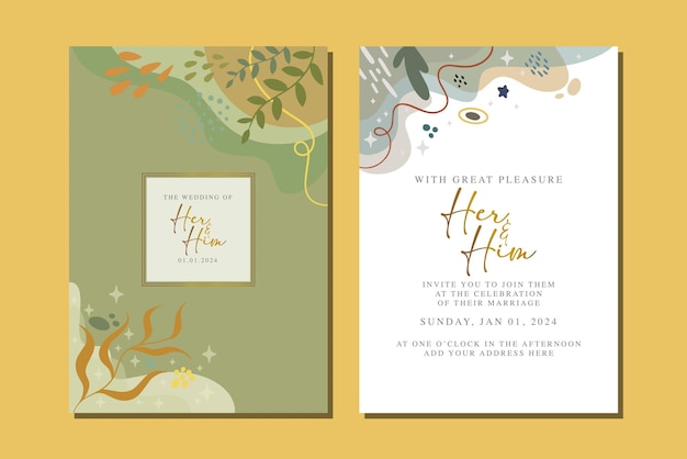 beautiful flowers wedding invitation card