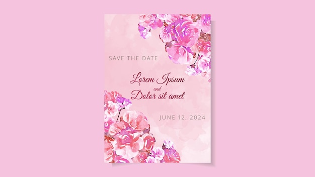 Beautiful flowers Wedding marriage invitation card frame set template