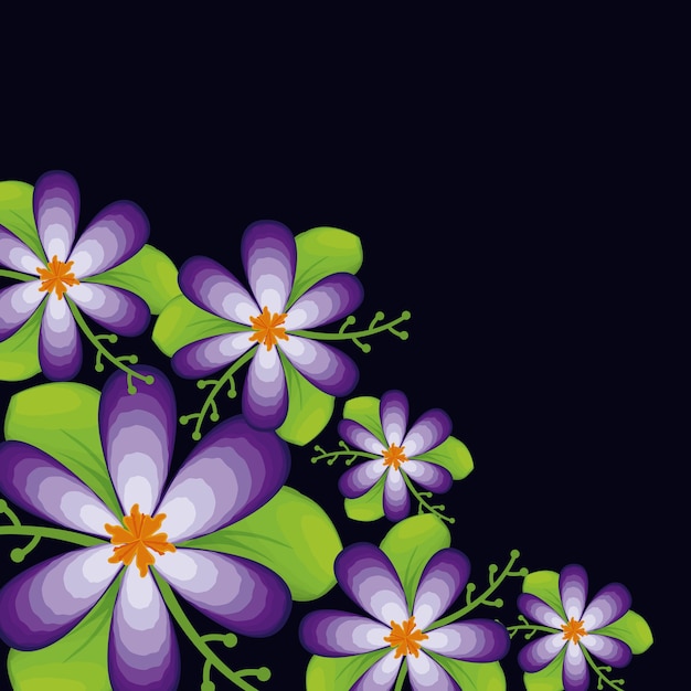 Vector beautiful flowers