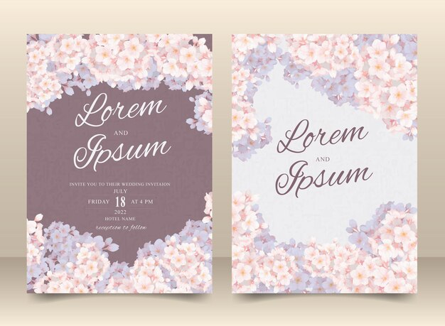 Vector beautiful flowery wedding invitation card