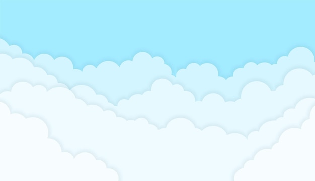 Vector beautiful fluffy clouds on blue sky background