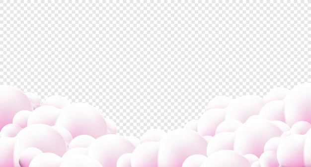 Beautiful fluffy clouds on pink sky background Clouds on pink sky banner Vector clouds Border of clouds on pink background Realistic fluffy cloud Vector illustration