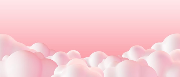 Beautiful Fluffy Clouds on Pink Sky Background