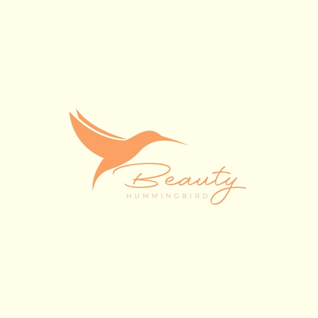 Bellissimo uccello volante colibrì logo design vettoriale simbolo grafico icona illustrazione idea creativa