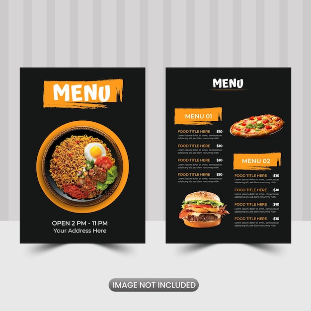 Vector beautiful food menu design template burgers restaurant menu template