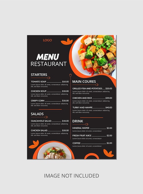 Beautiful food menu design template