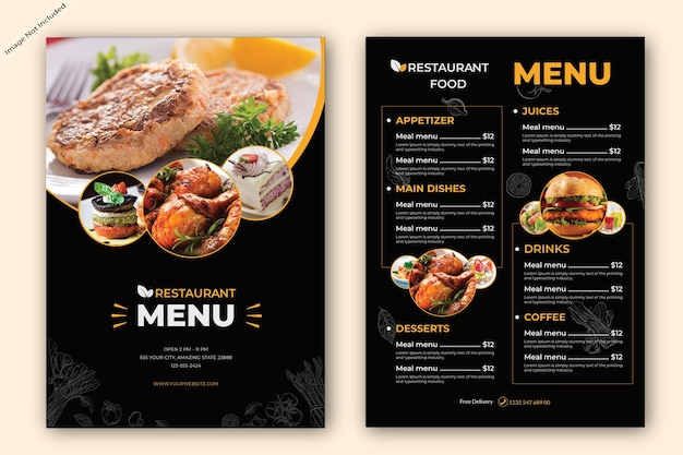 Vector beautiful food menu design template