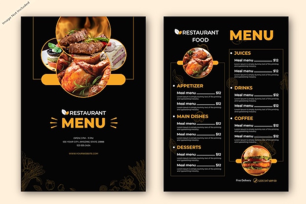 Vector beautiful food menu design template