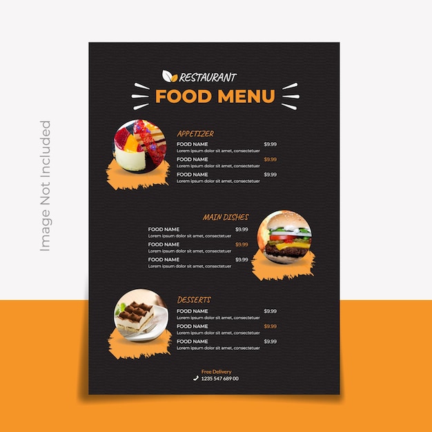 beautiful food menu design template