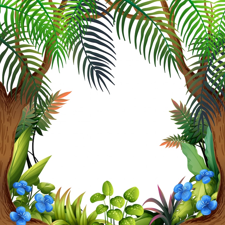 Vector a beautiful forest and flower template