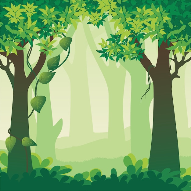 Beautiful forest landscape  illustration