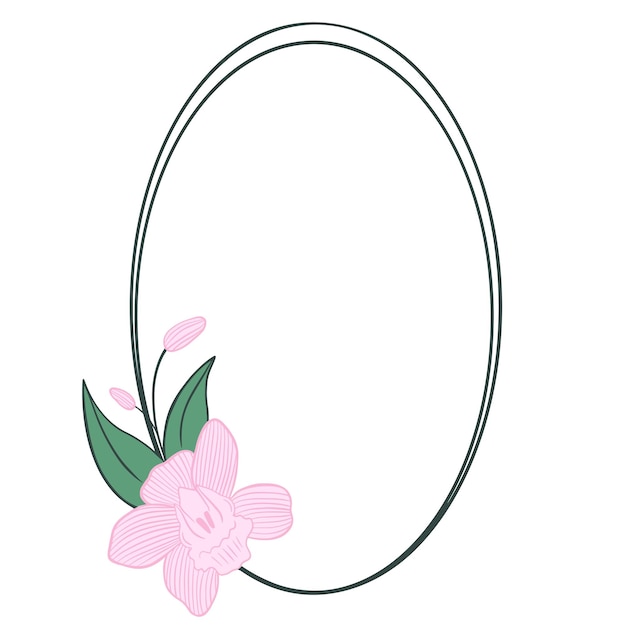 Vector beautiful frame with pink orchids vector illustration