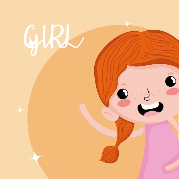 Beautiful and funny girl cartoon